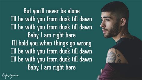 lyrics for dusk till dawn|dusk till dawn lyrics 25k.